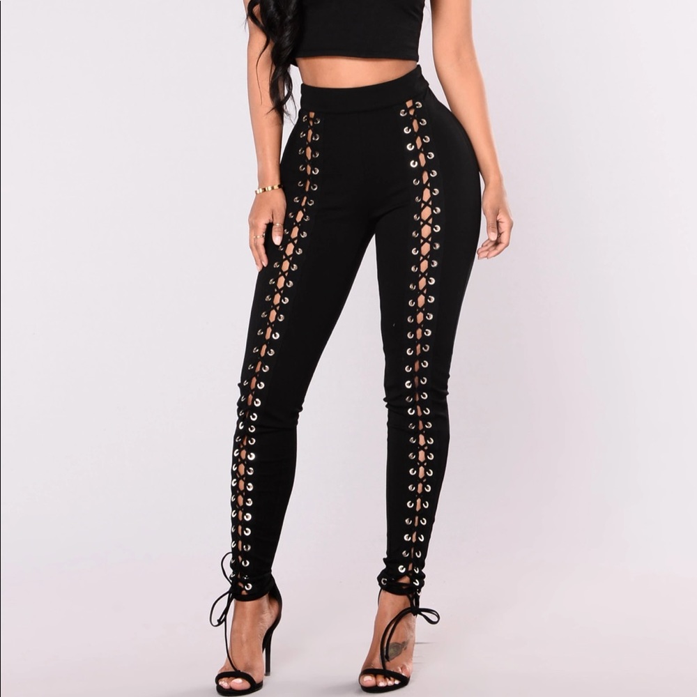 Lace up pants